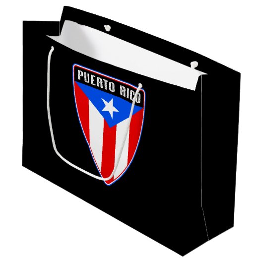 Puerto-Ricoschild Große Geschenktüte (Vorderseite Schrägansicht)