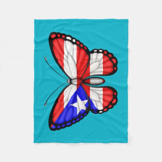 Puerto- Ricoschmetterlings-Flagge Fleecedecke (Vorderseite)