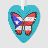 Puerto- Ricoschmetterlings-Flagge Ornament (Vorderseite)