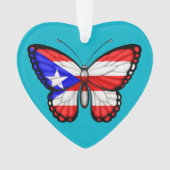 Puerto- Ricoschmetterlings-Flagge Ornament (Vorderseite)