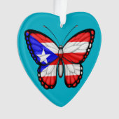 Puerto- Ricoschmetterlings-Flagge Ornament (Vorderseite)