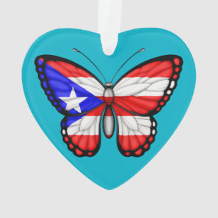 Puerto- Ricoschmetterlings-Flagge Ornament