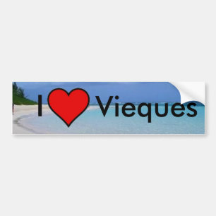 Puerto- Ricostrand, Herz, I, Vieques - besonders Autoaufkleber