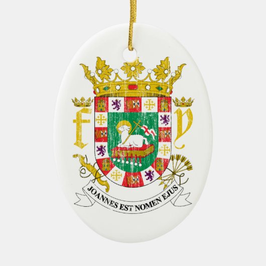 Puerto- Ricowappen Keramik Ornament (Vorne)