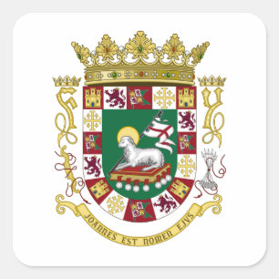 Puerto- Ricowappen Quadratischer Aufkleber