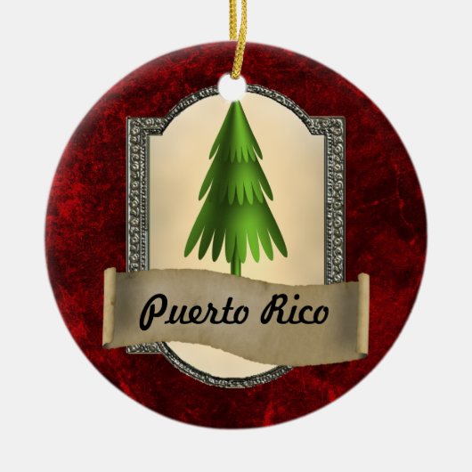 Puerto- Ricoweihnachtsverzierung Keramik Ornament (Vorne)