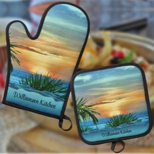 Puerto Sunset 1557 Ofenhandschuh & Topflappen-Set