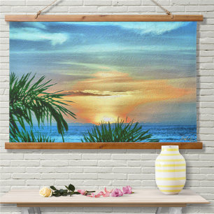 Puerto Sunset 1557 Wandteppich Mit Holzrahmen