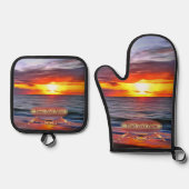 Puerto Sunset 1739 Ofenhandschuh & Topflappen-Set (Vorderseite)