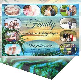 Puerto Sunset Family Collage 1557 Art Canvas Print Leinwanddruck