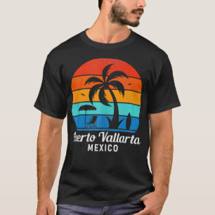Puerto Vallarta Beach Mexiko Palmen Baum Vintage S T-Shirt