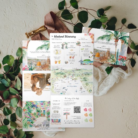 Puerto Vallarta Dreifach Gefaltete Einladung