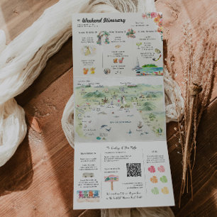 Puerto Vallarta Dreifach Gefaltete Einladung