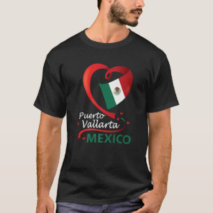 Puerto Vallarta Jalisco Mexico Herzenflagge Mexica T-Shirt