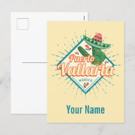 Puerto Vallarta Jalisco Mexiko tanzt Kakteen Feiertagspostkarte