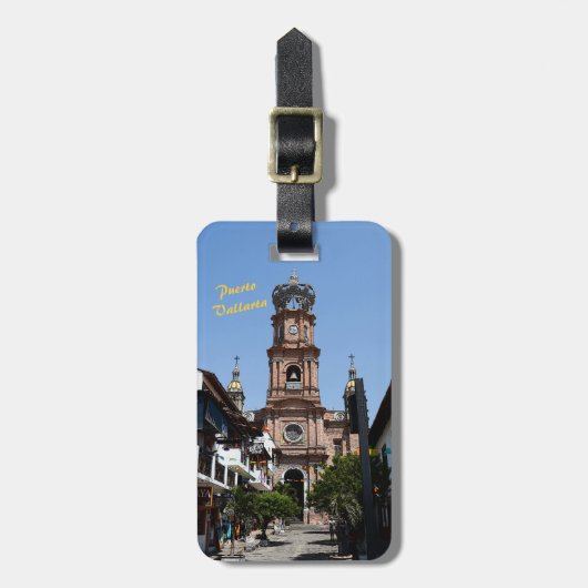 Puerto Vallarta Kirche Gepäckstück Gepäckanhänger (Vorderseite vertikal)