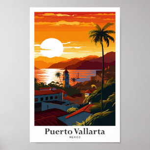 Puerto Vallarta Mexico Art Vintag Poster