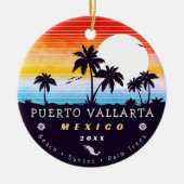 Puerto Vallarta Mexico Retro Sunset Souvenirs 60er Keramik Ornament (Vorne)