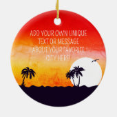 Puerto Vallarta Mexico Retro Sunset Souvenirs 60er Keramik Ornament (Hinten)