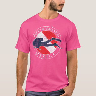 Puerto Vallarta Mexico Souvenir Scuba Dive Flag Di T-Shirt