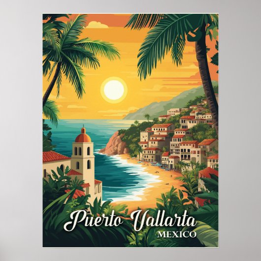 Puerto Vallarta Mexico Vintage Travel Poster (Vorne)