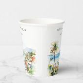 Puerto Vallarta Mexico Watercolor Scape Wedding Pappbecher (Rechts)