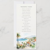 Puerto Vallarta Mexico Watercolor Wedding Program Einladung (Rückseite)