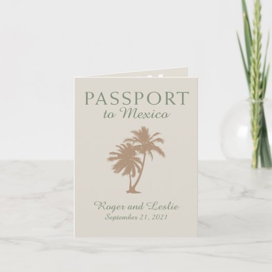 Puerto Vallarta Mexico Wedding Passport Einladung (Vorderseite)