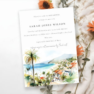 Puerto Vallarta Mexiko Aquarell-Baby-Shower Einladung