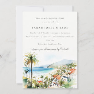 Puerto Vallarta Mexiko Aquarell Brautparty Einladung
