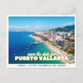 Puerto Vallarta Mexiko Hochzeit speichern Datum Postkarte (Vorderseite)