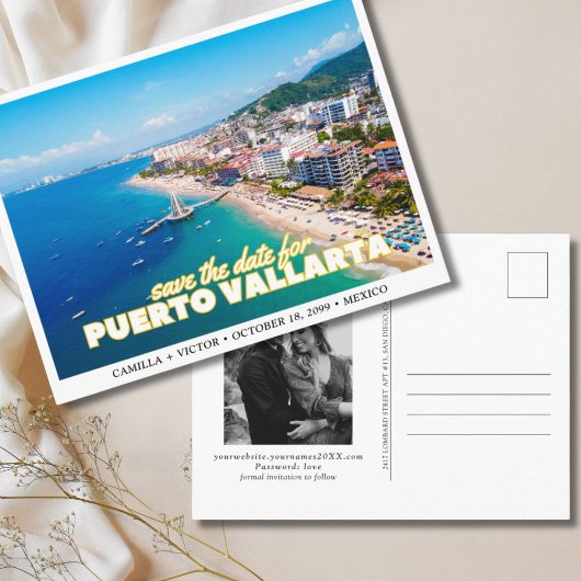 Puerto Vallarta Mexiko Hochzeit speichern Datum Postkarte