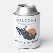 Puerto Vallarta Mexiko Marineplan Hochzeit Willkom Dosenkühler (Kanne Vorderseite)