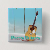Puerto Vallarta Mexiko Reiseplakat Button (Vorderseite)