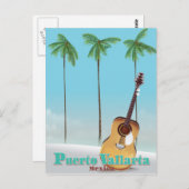 Puerto Vallarta Mexiko Reiseplakat Postkarte (Vorne/Hinten)