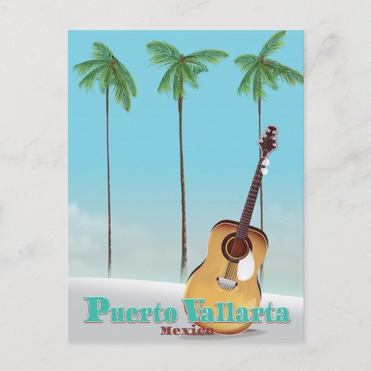 Puerto Vallarta Mexiko Reiseplakat Postkarte (Vorderseite)
