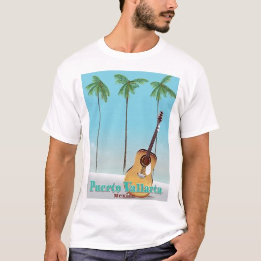 Puerto Vallarta Mexiko Reiseplakat T-Shirt (Vorderseite)