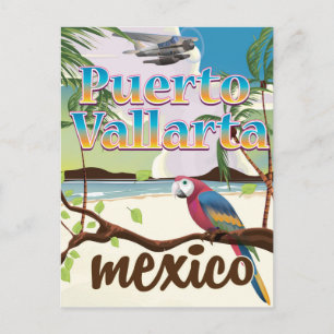 Puerto Vallarta Mexiko Strand Reiseplakat Postkarte