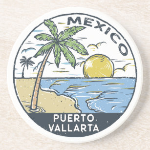 Puerto Vallarta Mexiko Vintag Getränkeuntersetzer