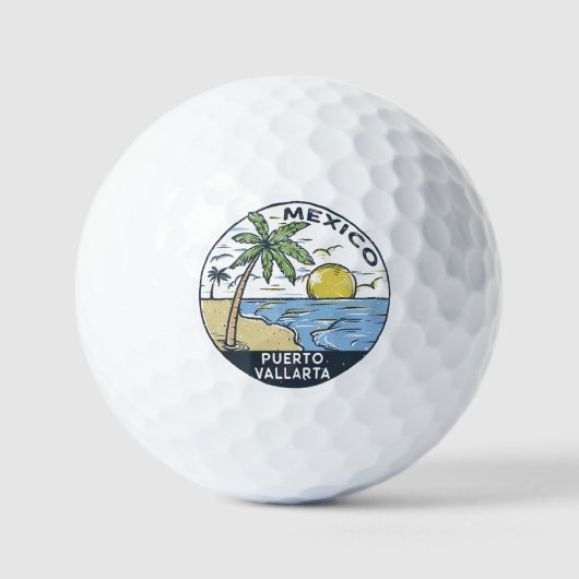 Puerto Vallarta Mexiko Vintag Golfball (Vorderseite)
