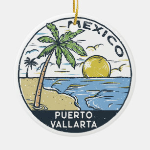 Puerto Vallarta Mexiko Vintag Keramik Ornament