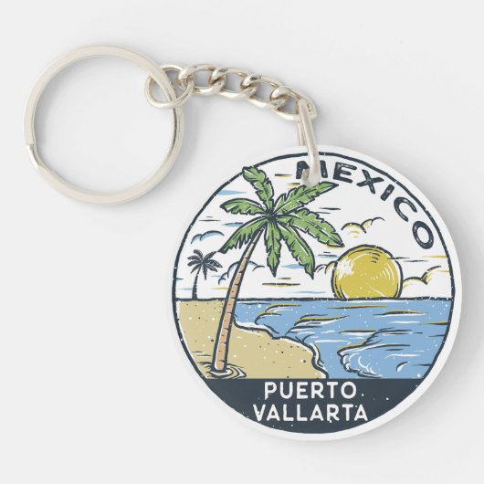 Puerto Vallarta Mexiko Vintag Schlüsselanhänger (Vorderseite)