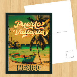 Puerto Vallarta Mexiko Vintag Souvenirs 60er Postkarte
