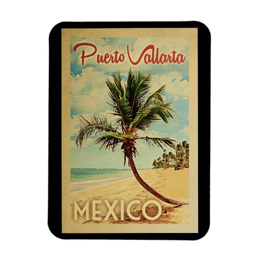 Puerto Vallarta Palm Treatment Obelisk Magnet (Vertikal)