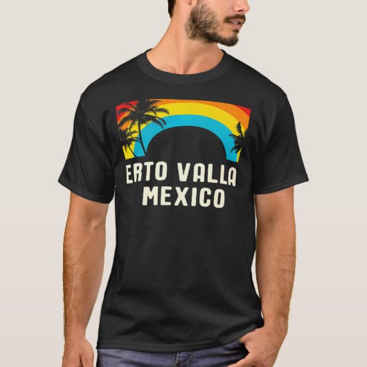 Puerto Vallarta Retro Rainbow Vacation Souvenir Me T-Shirt (Vorderseite)