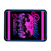 Puerto Vallarta Retro Sunset 80er Palm Trees Magnet (Horizontal)
