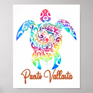Puerto Vallarta Sea Turtle Familienurlaub Sommer Poster