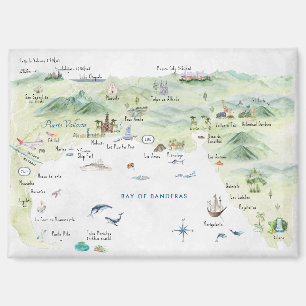 Puerto Vallarta   Wasserfarben-Reisemagnet Magnet