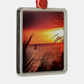 Puerto- Vallartasonnenuntergang Silbernes Ornament (Rechts)