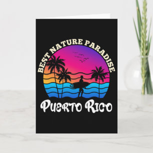 Puertoricaner, Surfen, Vintage Puerto Rico Karte